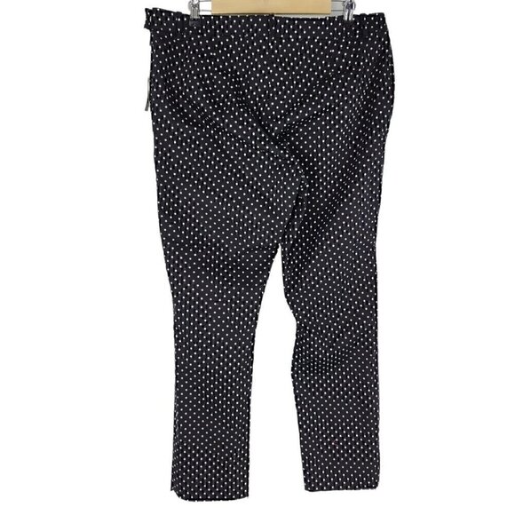 Lauren Ralph Lauren Pants 8 Black White Polka Dot Side Zip Tapered - Picture 4 of 4